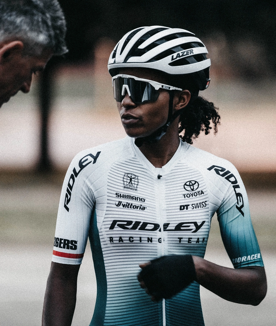 Girls weren’t allowed to ride bikes, but Violette (24) followed her dream and now competes at the World Championships in her homeland